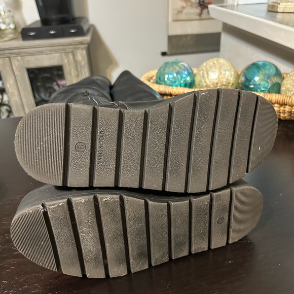 Steve Madden Kizam Black Faux Leather Platform Knee High Boots Size 9 - Picture 9 of 13